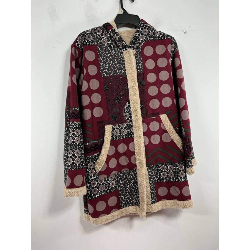 Womans Excellent Condition Hooded Lined Jacket Small Multicolor